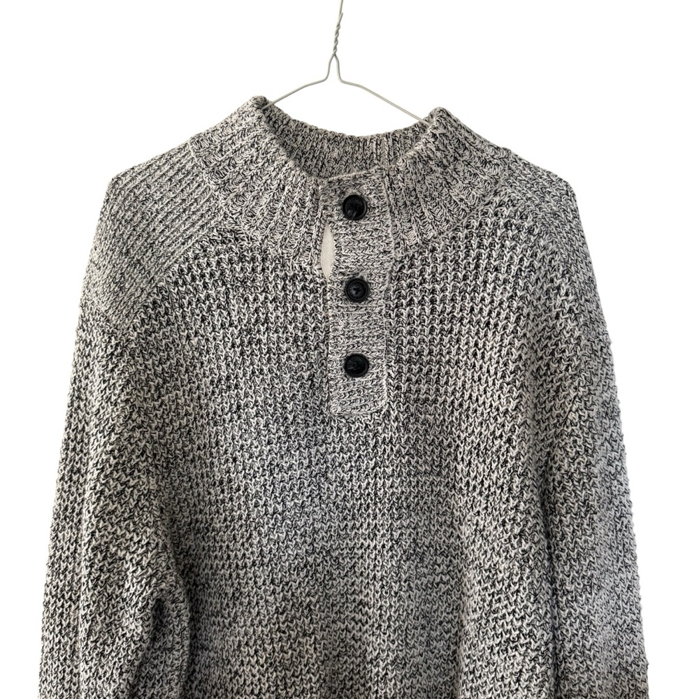 Roots Salt and Pepper Mock Neck Henley Sweater Men’s Size Large L - Picture 3 of 13